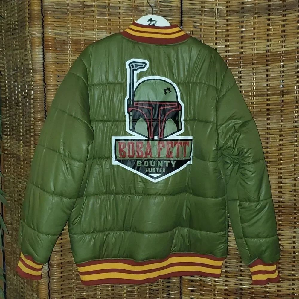 Star Wars Boba Fett Bounty Hunter Puffer Jacket XL NWT